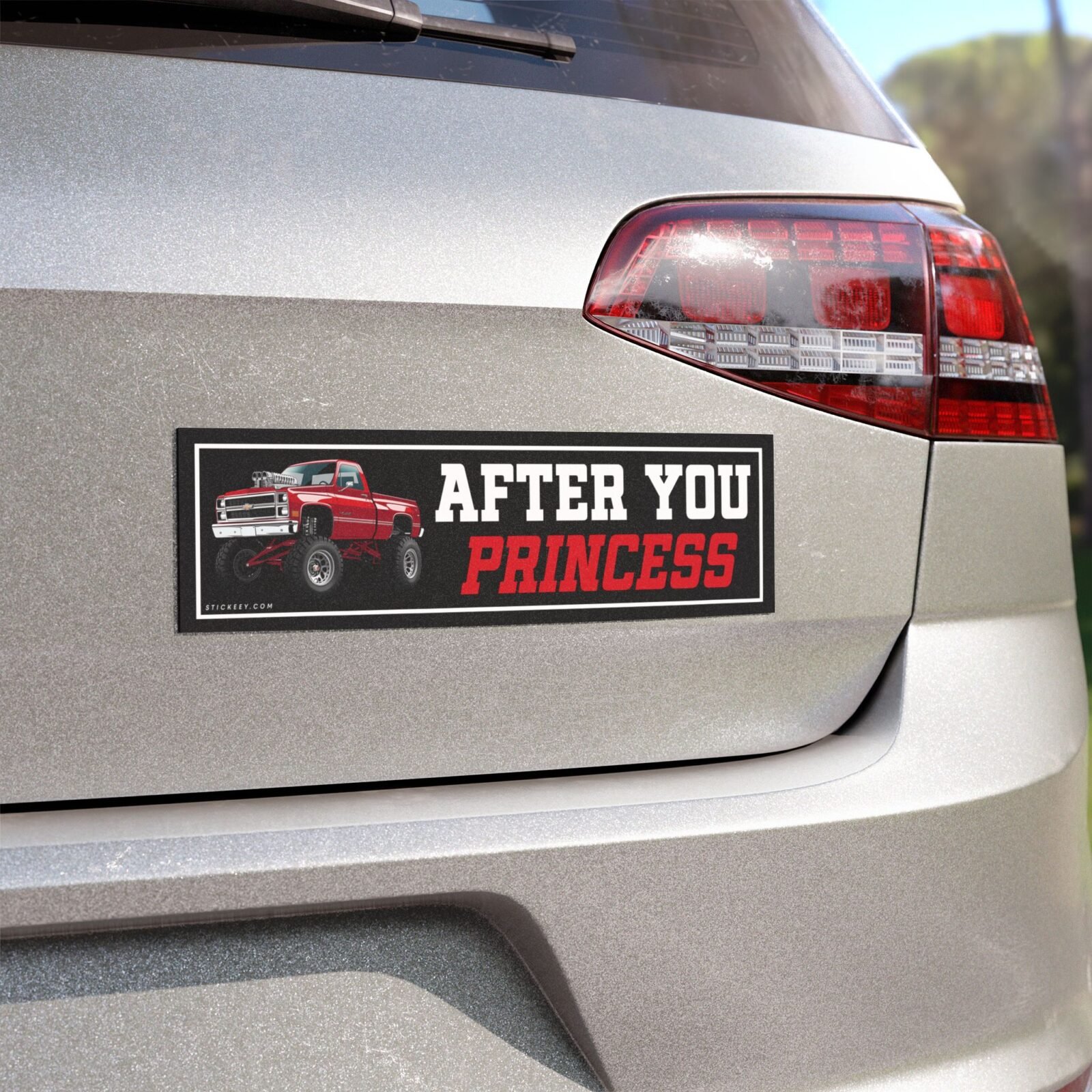After You Princess Lifted Truck Magnet Sticker