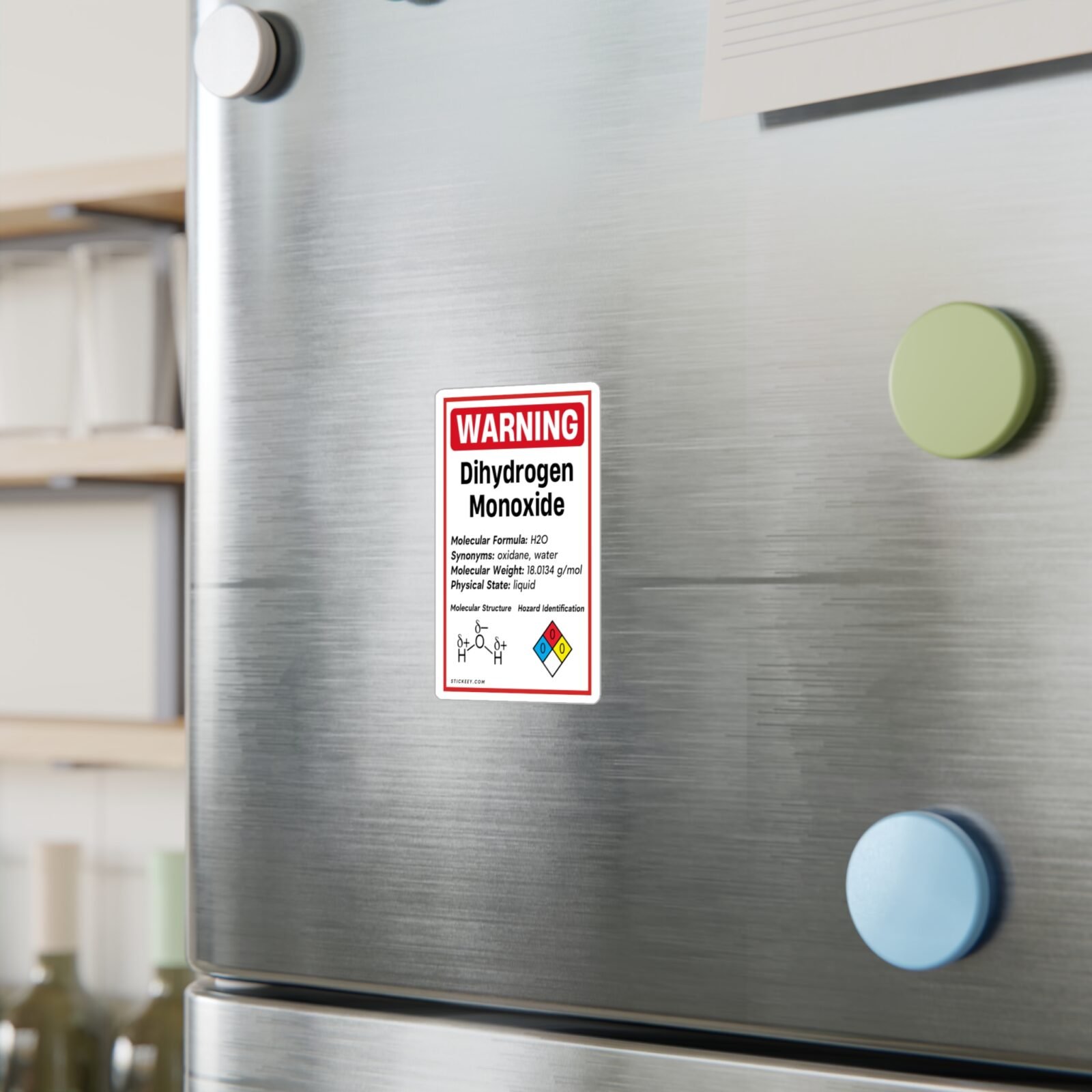Warning Dihydrogen Monoxide Sticker