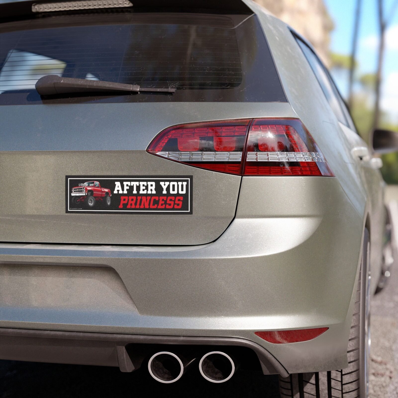 After You Princess Lifted Truck Magnet Sticker