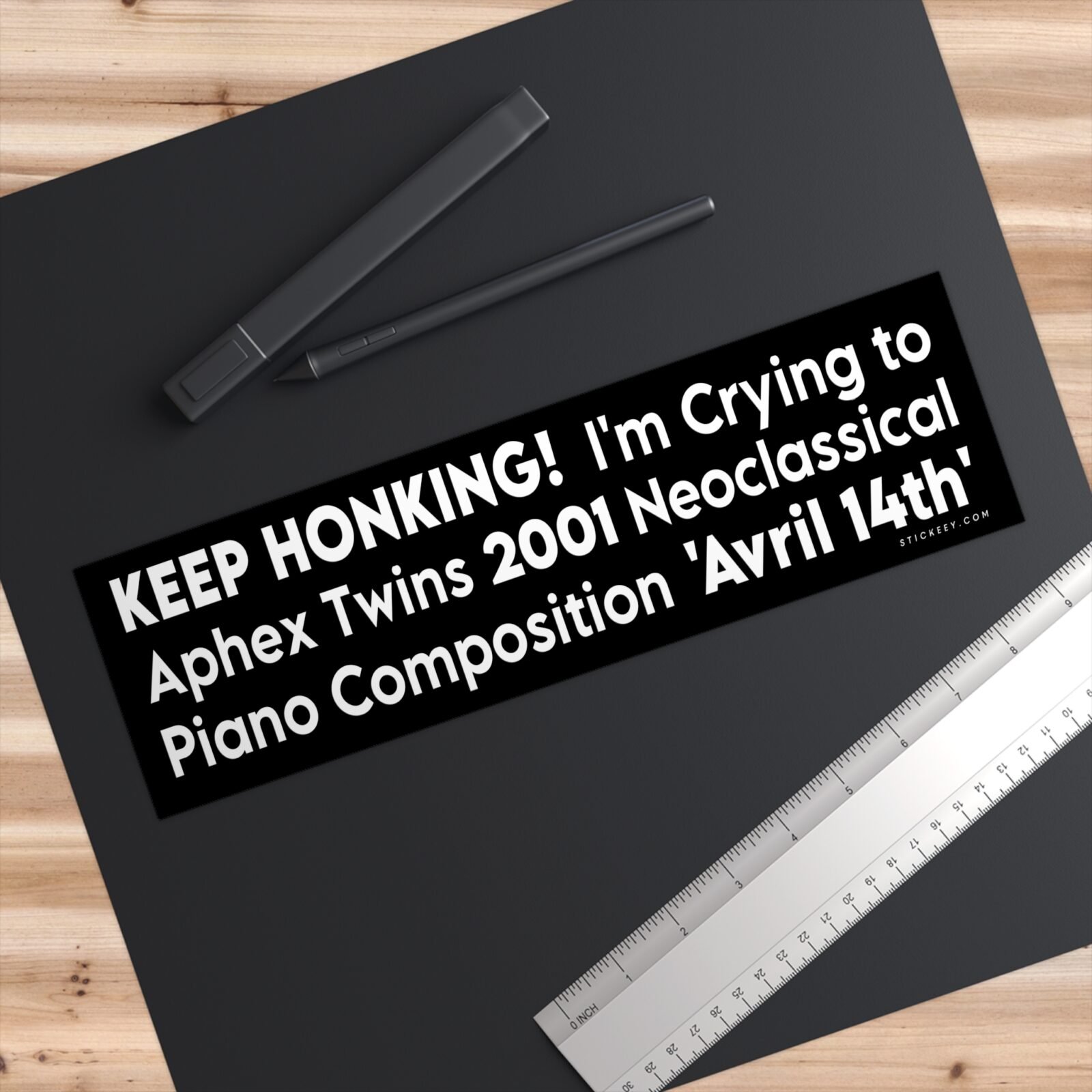 Keep Honking! I'm Crying to Aphex Twins 2001 Neoclassical Piano Composition 'Avril 14th' Bumper Sticker