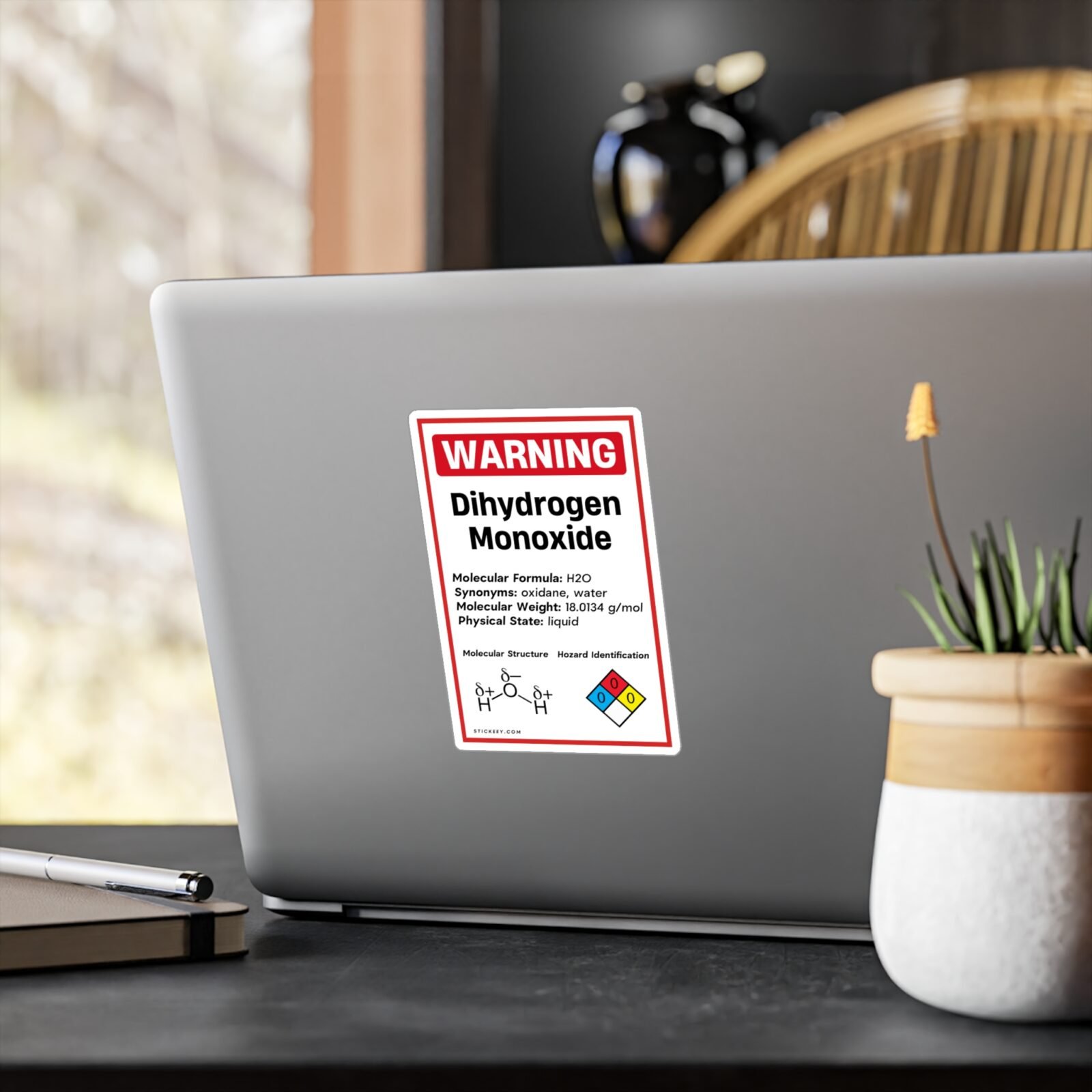 Warning Dihydrogen Monoxide Sticker