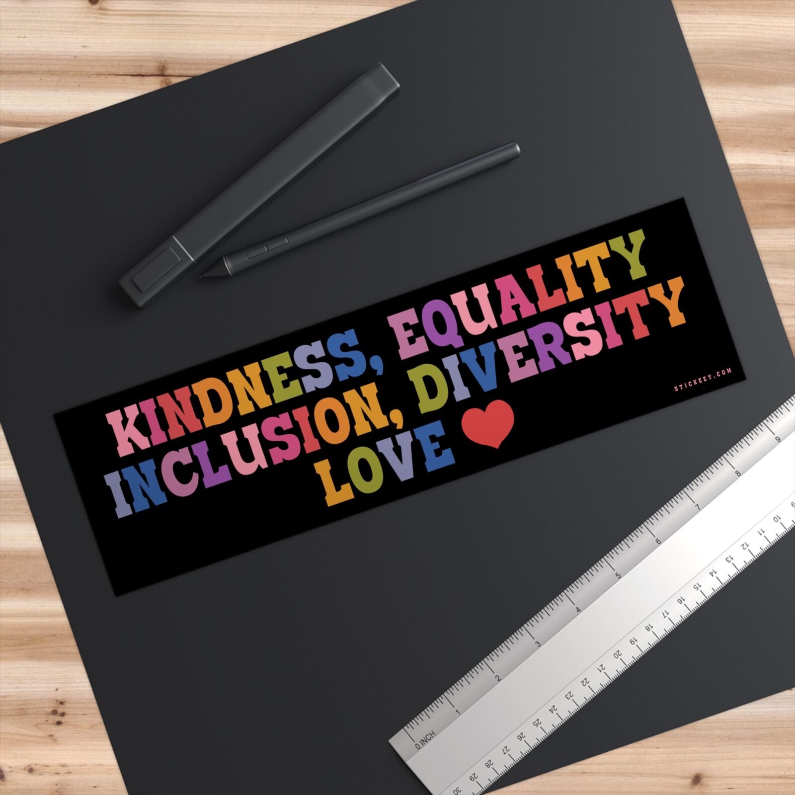 Kindness Equality Inclusion Diversity Love Bumper Sticker