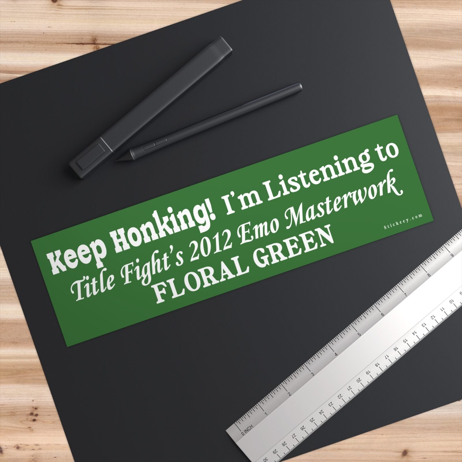 Keep Honking! I'm Listening To Title Fight's 2012 Emo Masterwork Floral Green Bumper sticker