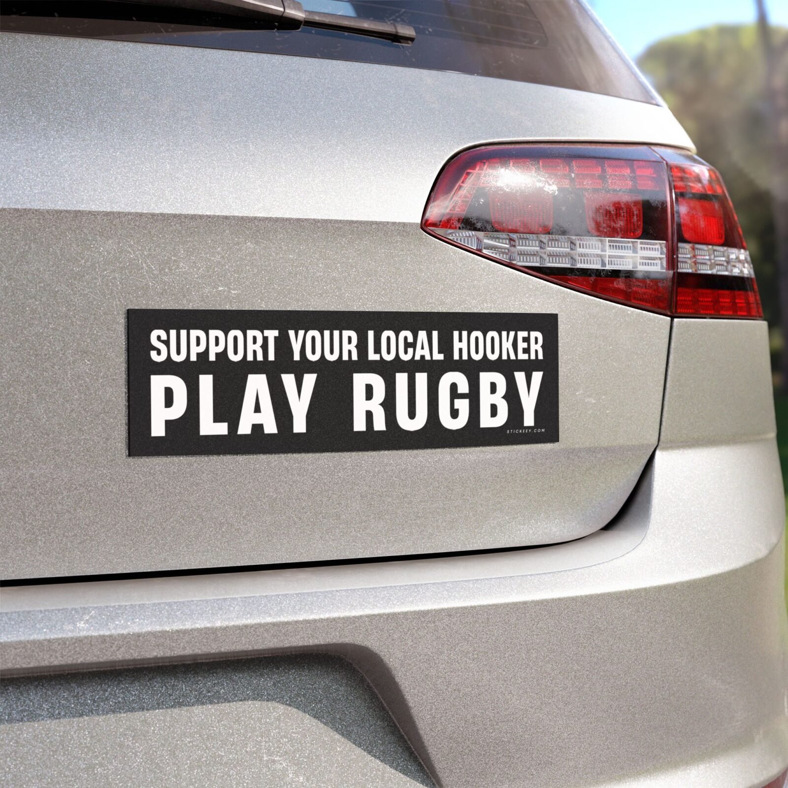 Support Your Local Hooker Play Rugby Magnet sticker