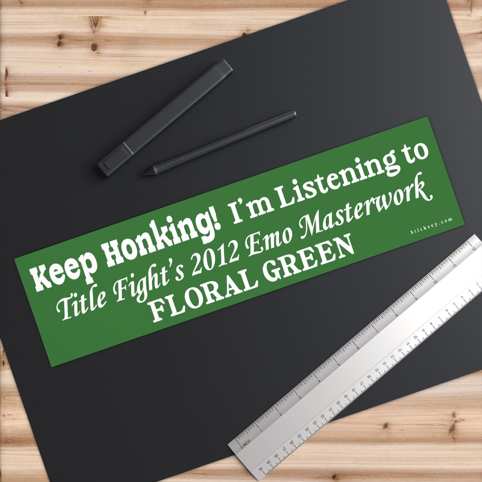 Keep Honking! I'm Listening To Title Fight's 2012 Emo Masterwork Floral Green Bumper sticker