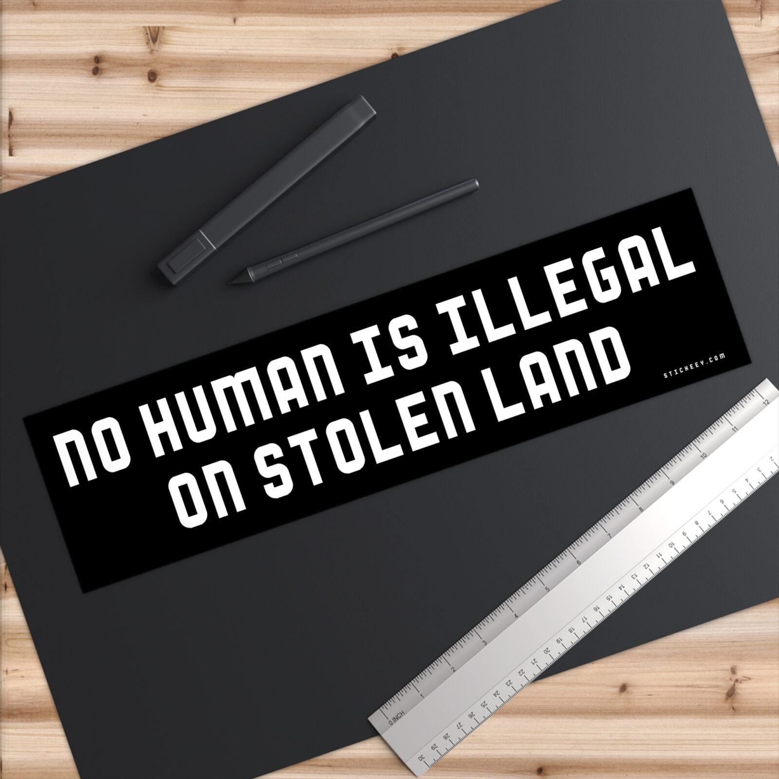No Human Is Illegal On Stolen Land Bumper Sticker