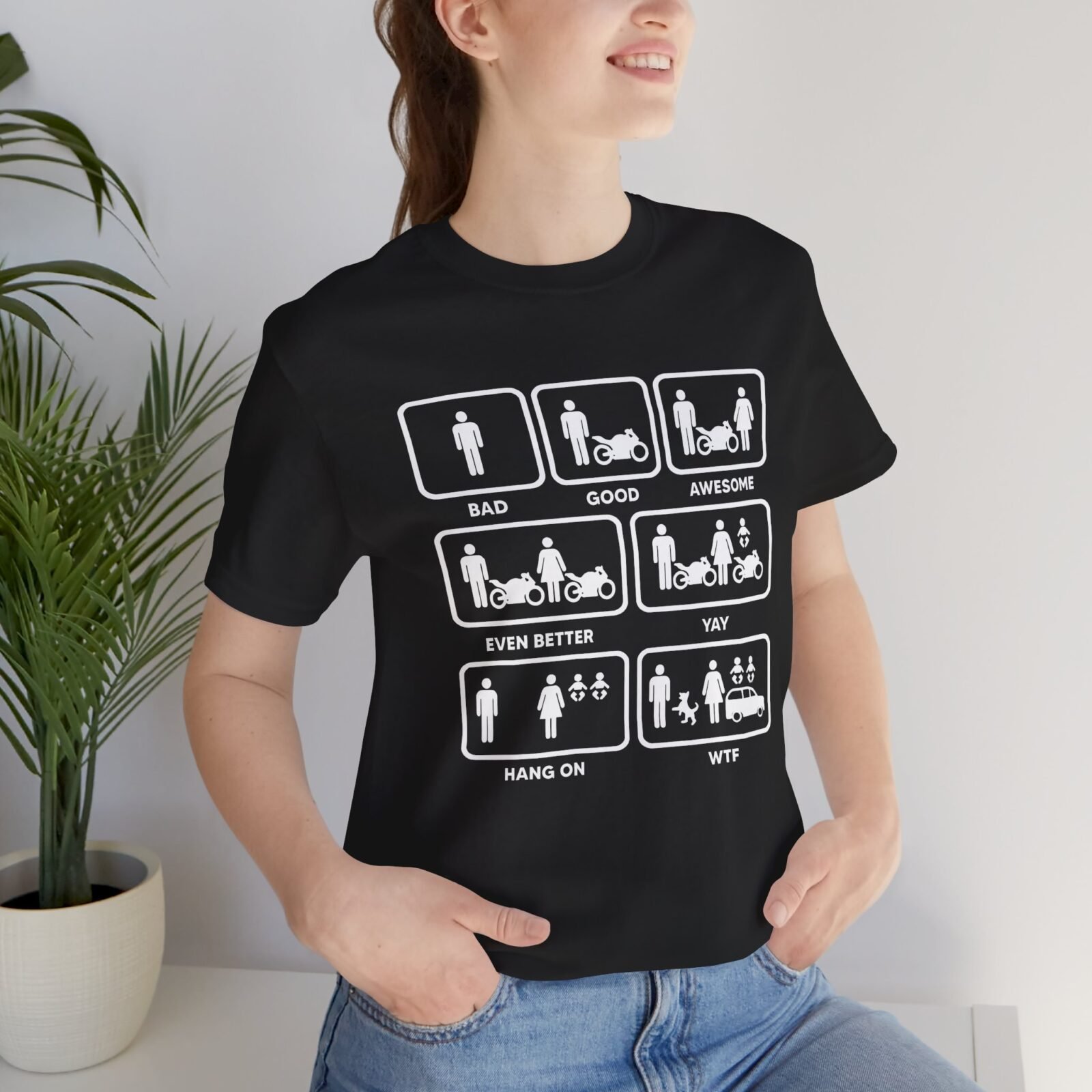Motorcycle Biker Bad Good Awesome Even Better Yay Hang On WTF Shirt