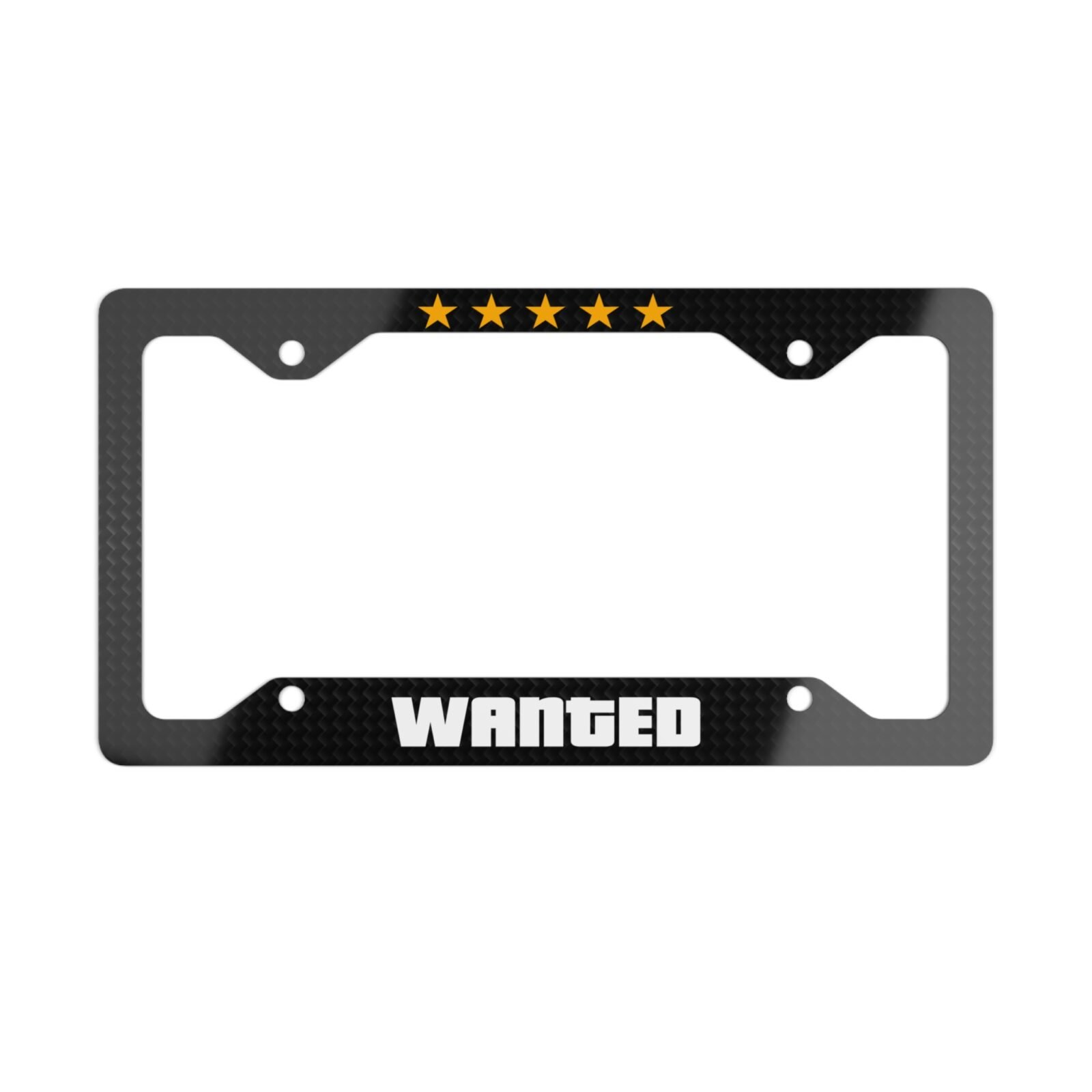 Stars Wanted Level License Plate Frame