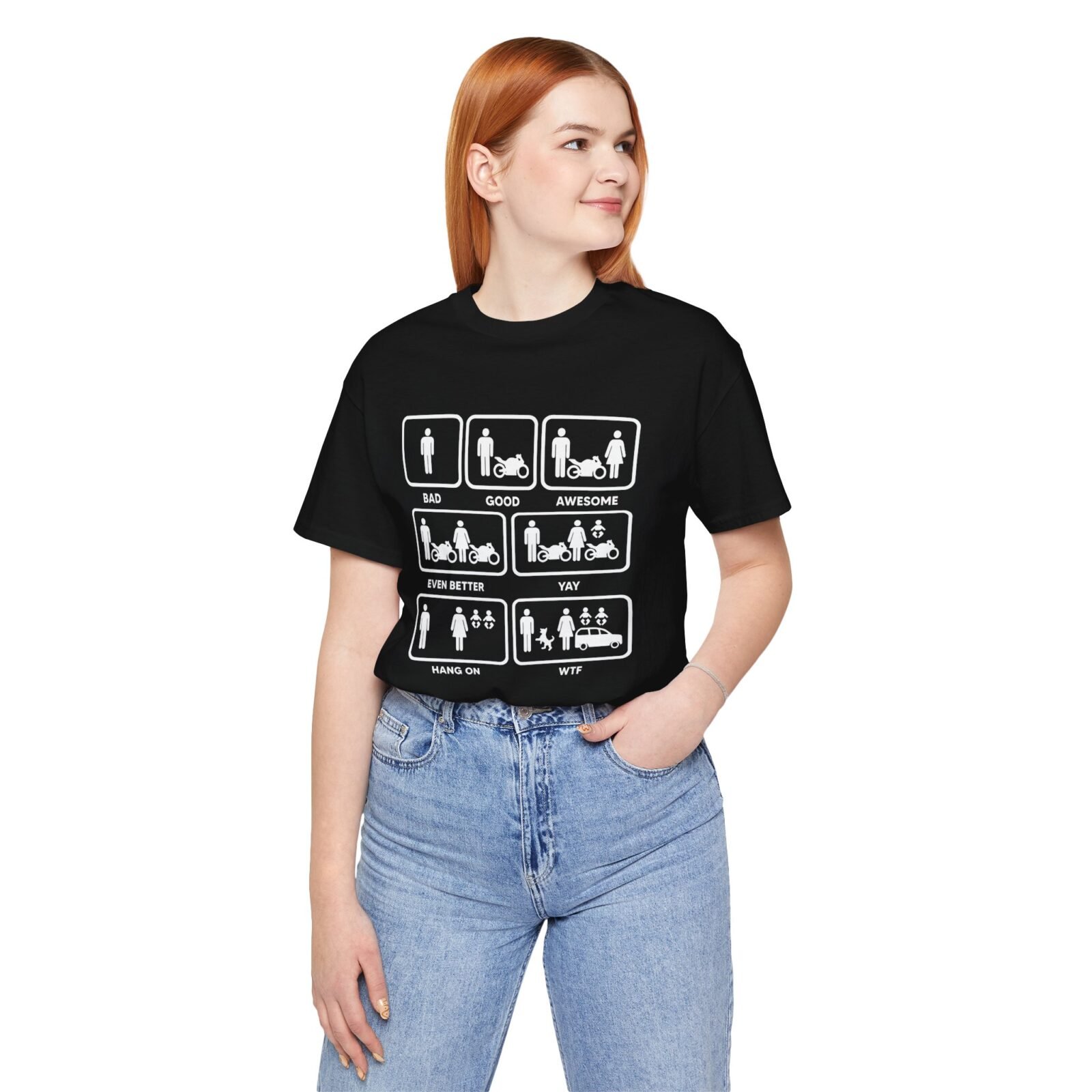 Motorcycle Biker Bad Good Awesome Even Better Yay Hang On WTF Shirt
