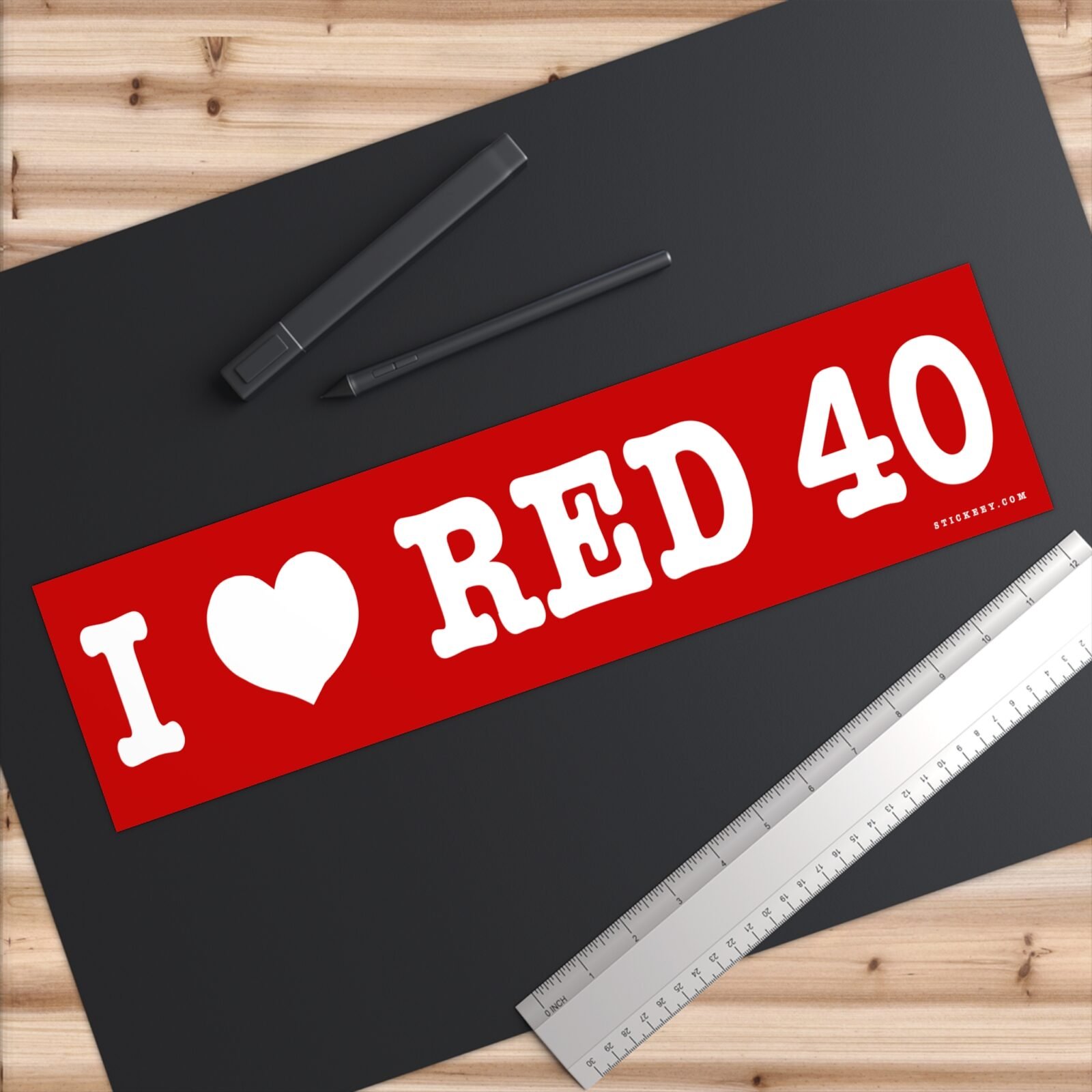I Love Red 40 Bumper Sticker - Image 4
