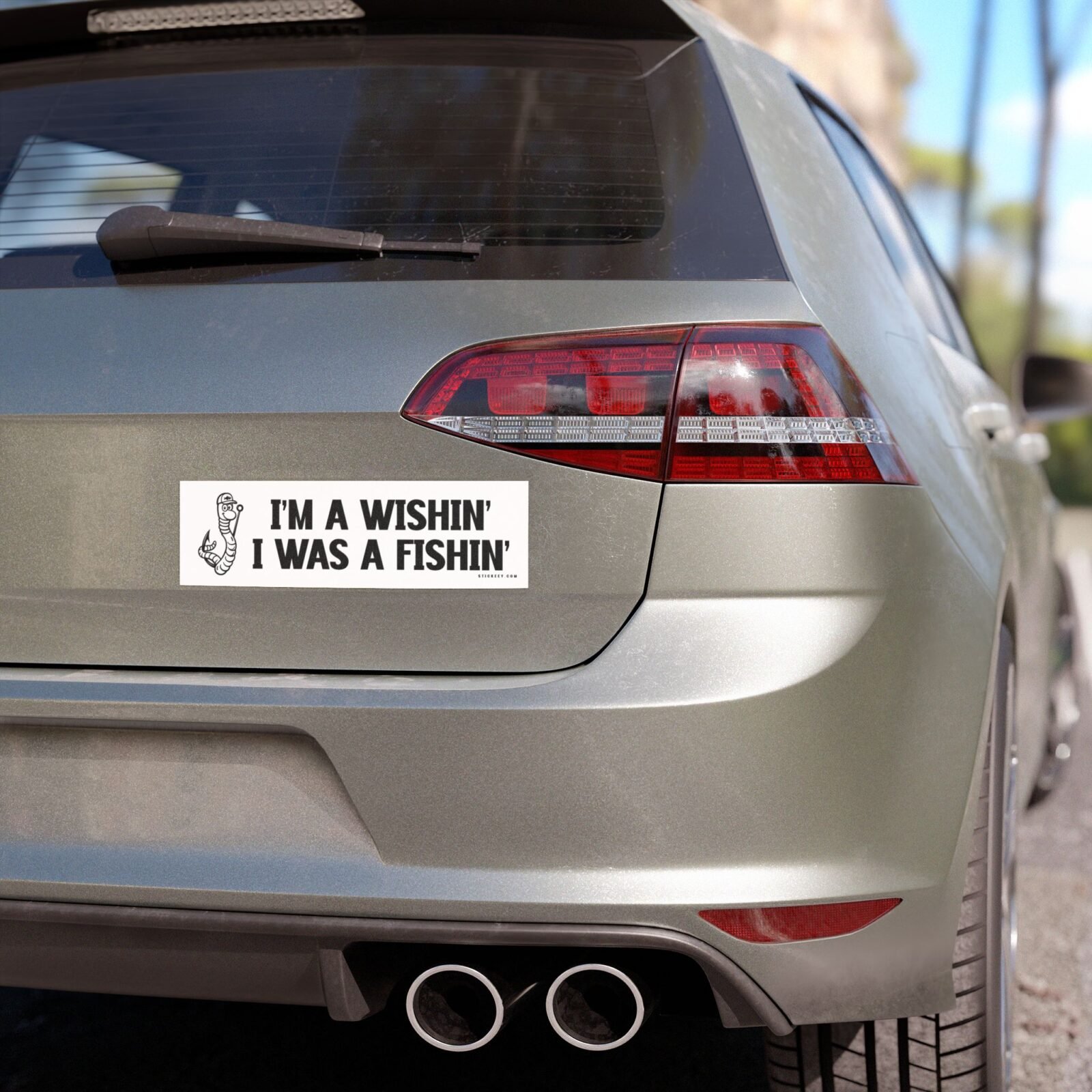 I'm A Wishin' I Was A Fishin' Magnet Sticker