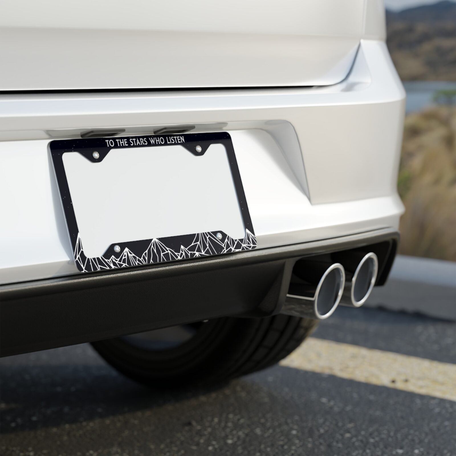ACOTAR Velaris To the Stars Who Listen White License Plate Frame