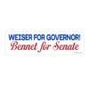 Weiser For Governor! Bennet For Senate Bumper Sticker