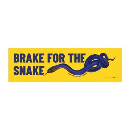 Brake For The Snake Eastern Indigo Snake Magnet Sticker
