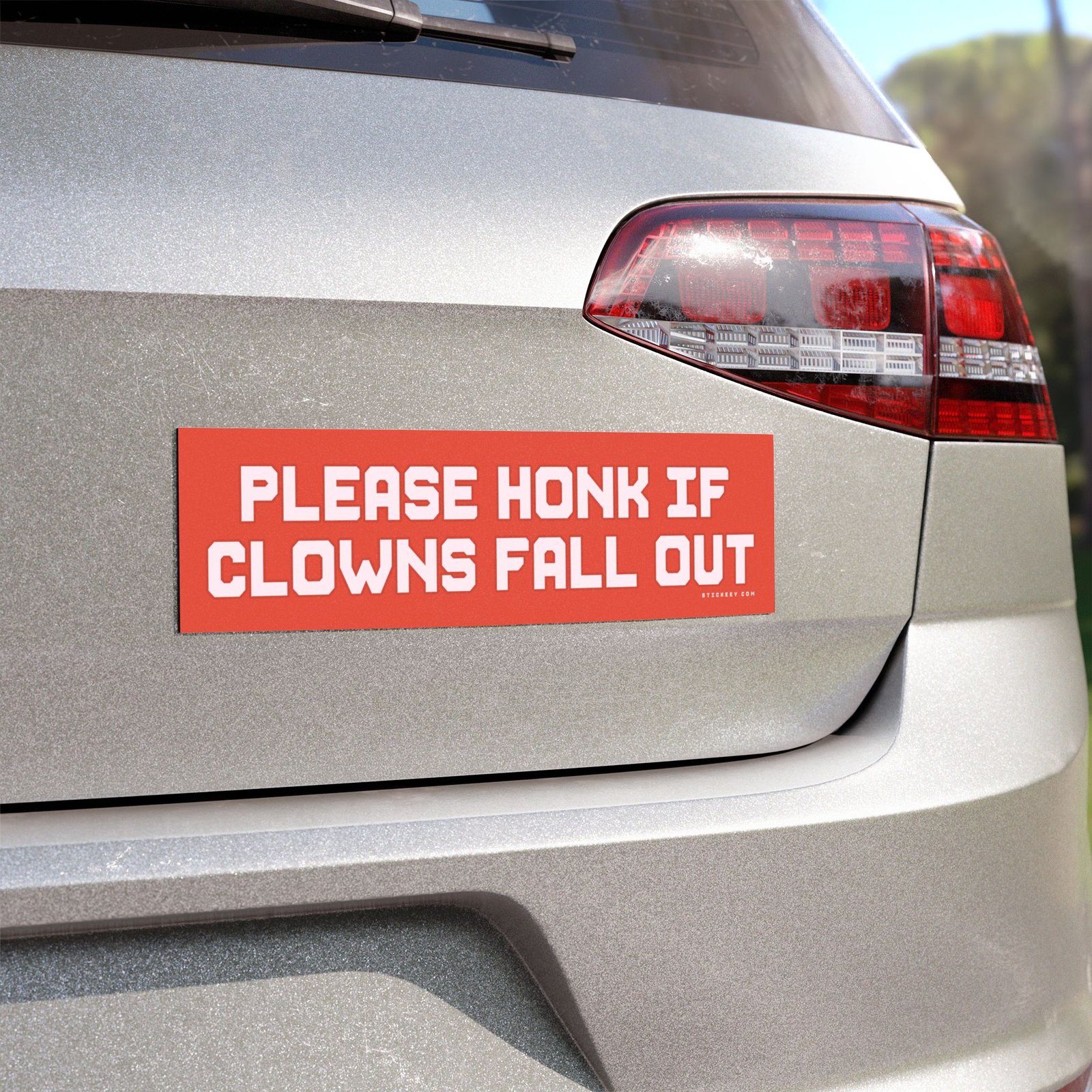 Please Honk If Clowns Fall Out Magnet Sticker