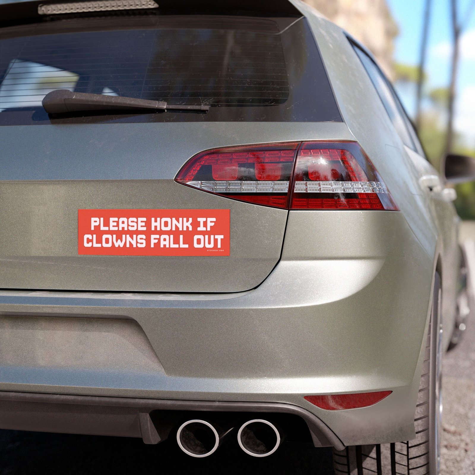 Please Honk If Clowns Fall Out Magnet Sticker