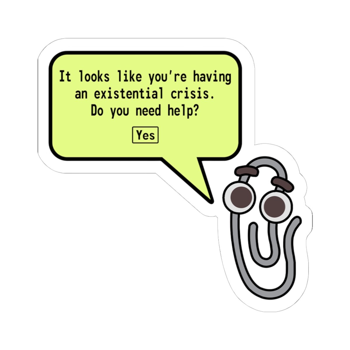 Clippy the Paperclip Funny Sticker