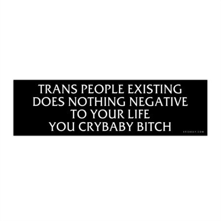 Trans People Existing Does Nothing Negative To Your Life You Crybaby Bitch Bumper Stickers
