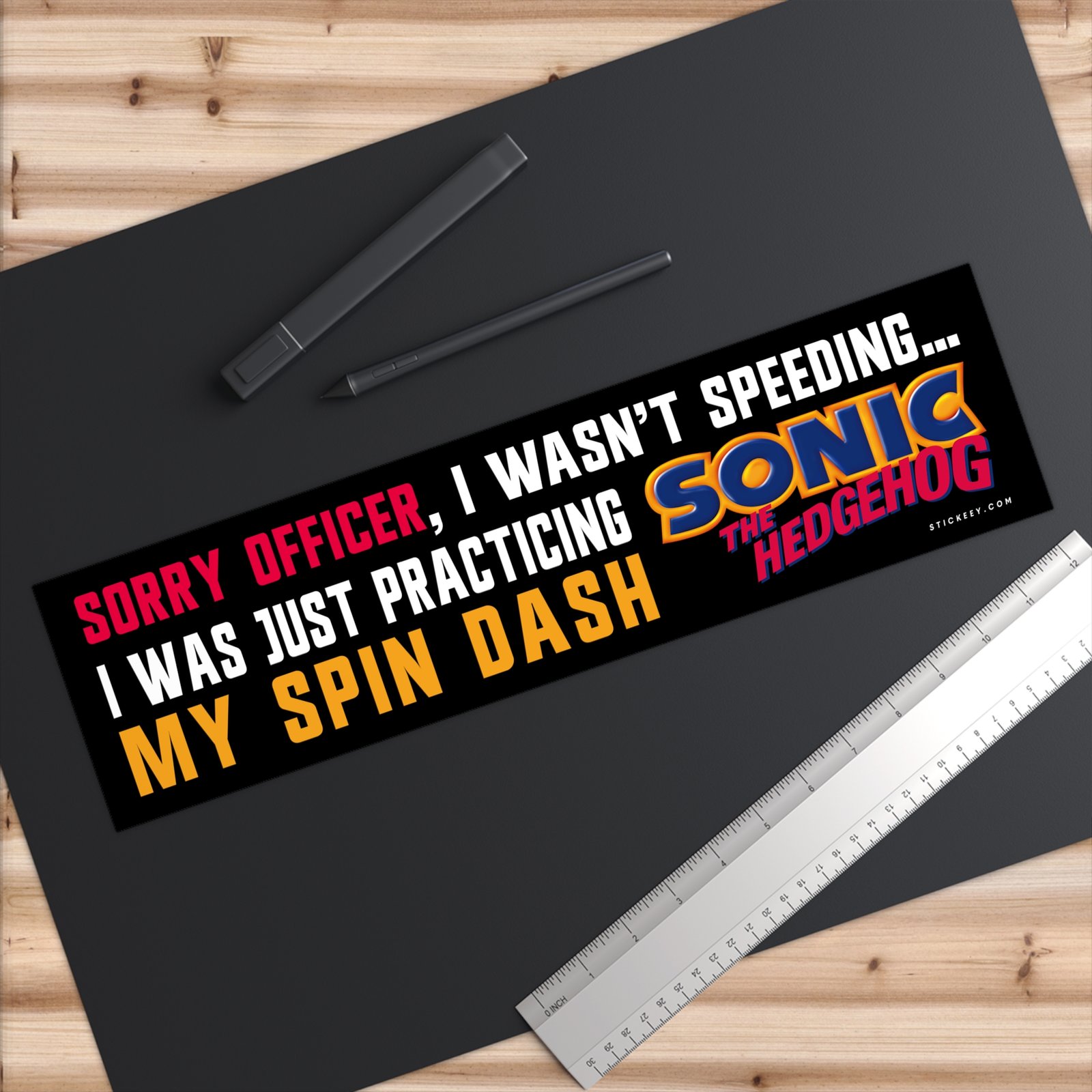 Sorry Officer, I Wasn’t Speeding… I Was Just Practicing My Spin Dash Bumper Sticker
