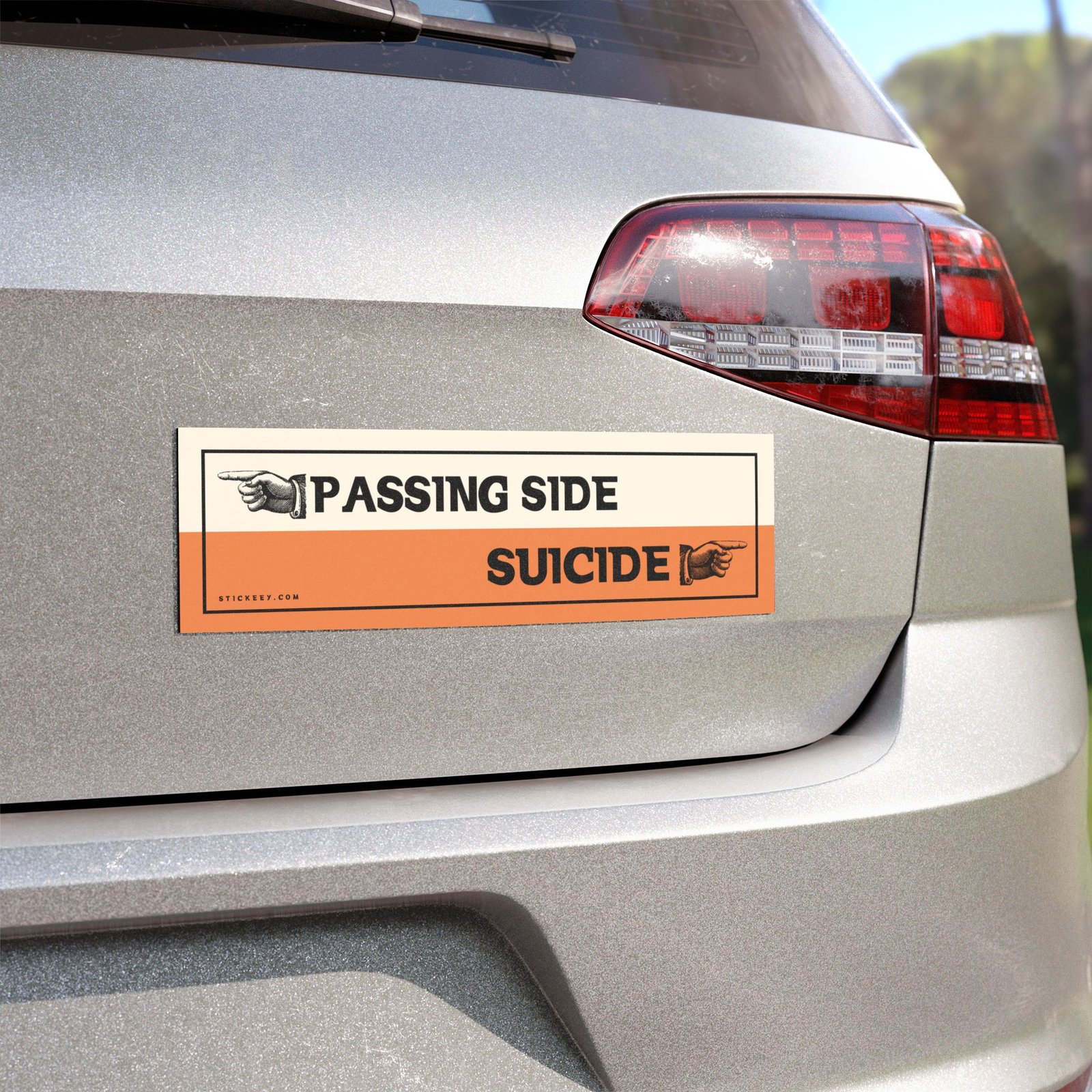Passing Side Suicide Vintage Style Funny Magnet Sticker