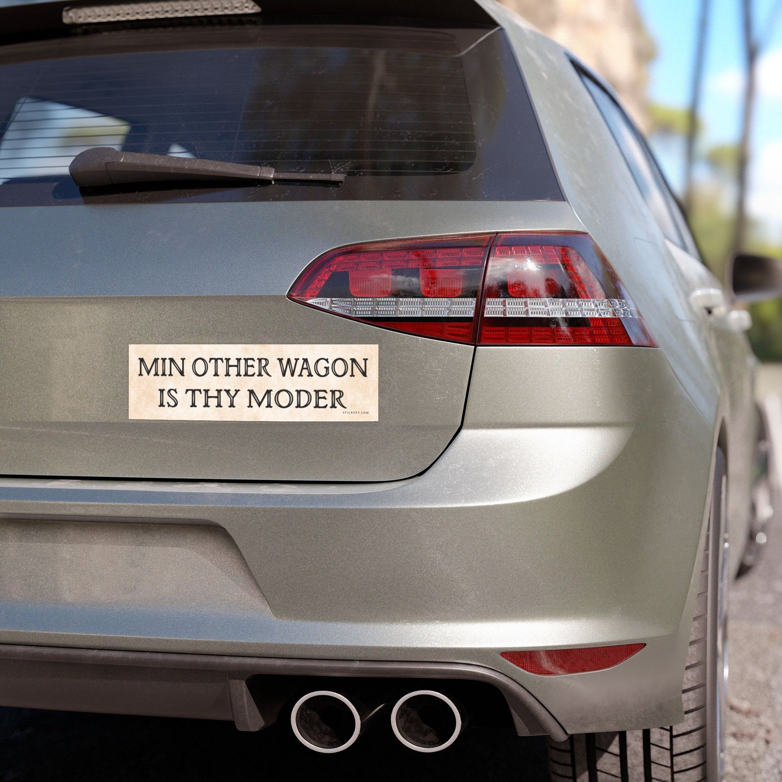 Min Other Wagon Is Thy Moder Magnet Sticker