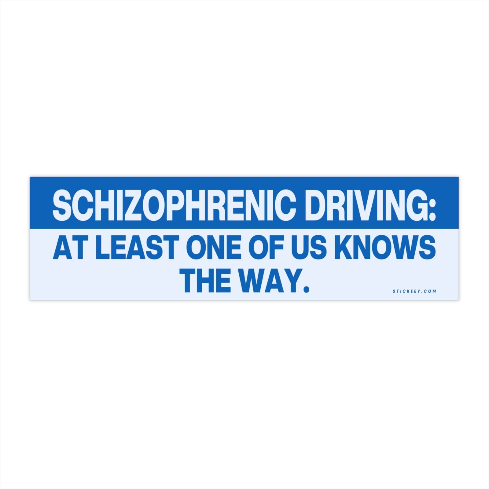 Schizophrenic Driving: At Least One of Us Knows the Way Bumper Sticker