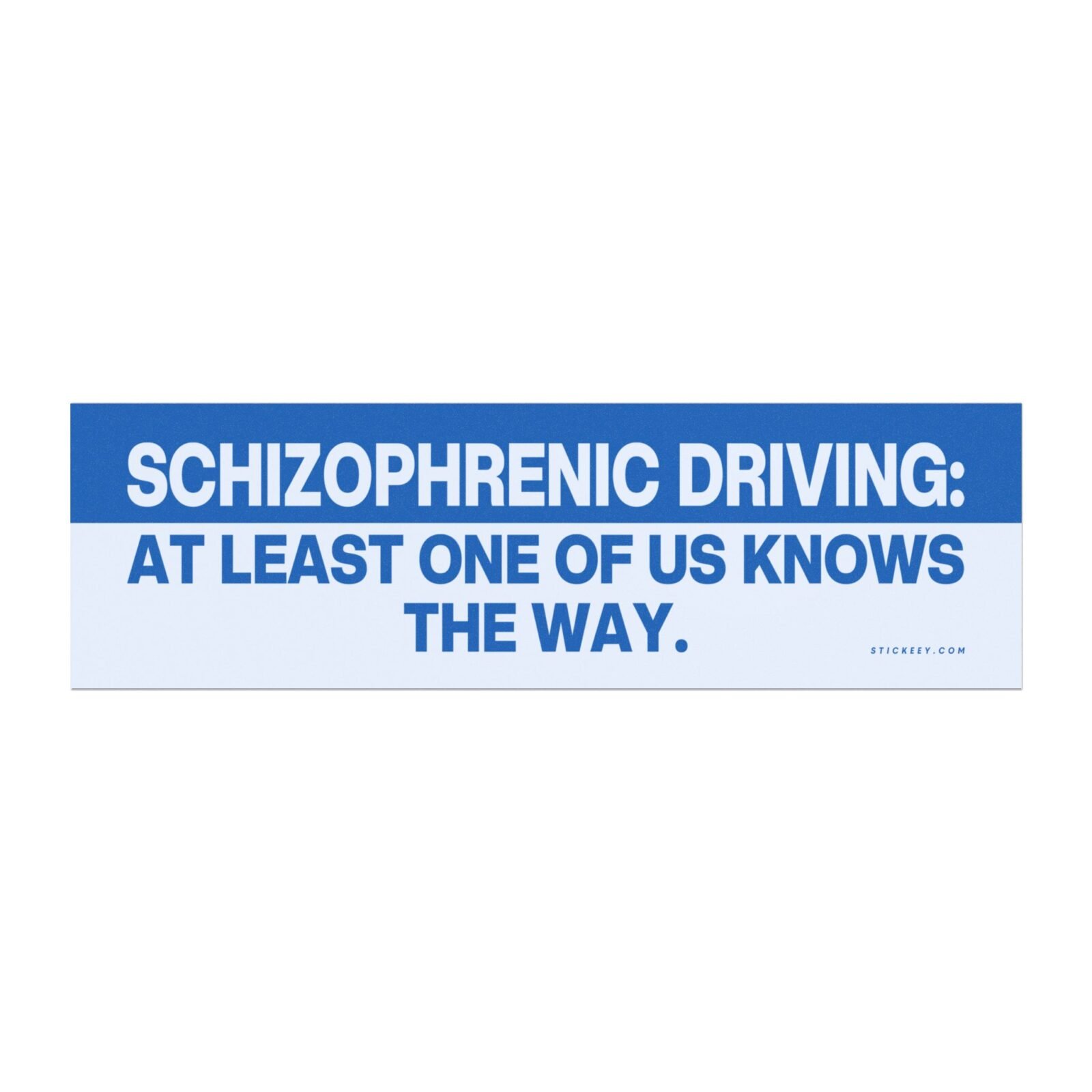 Schizophrenic Driving: At Least One of Us Knows the Way Magnet sticker