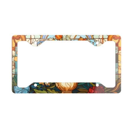 Stained Glass Floral License Plate Frame