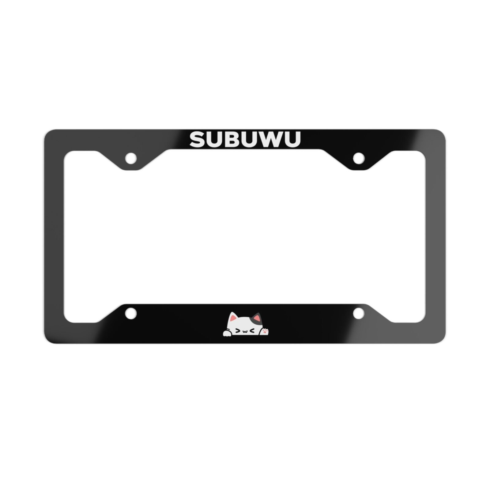 Ultra Slim Subuwu Subaru Anime Peeking Cat License Plate Frame