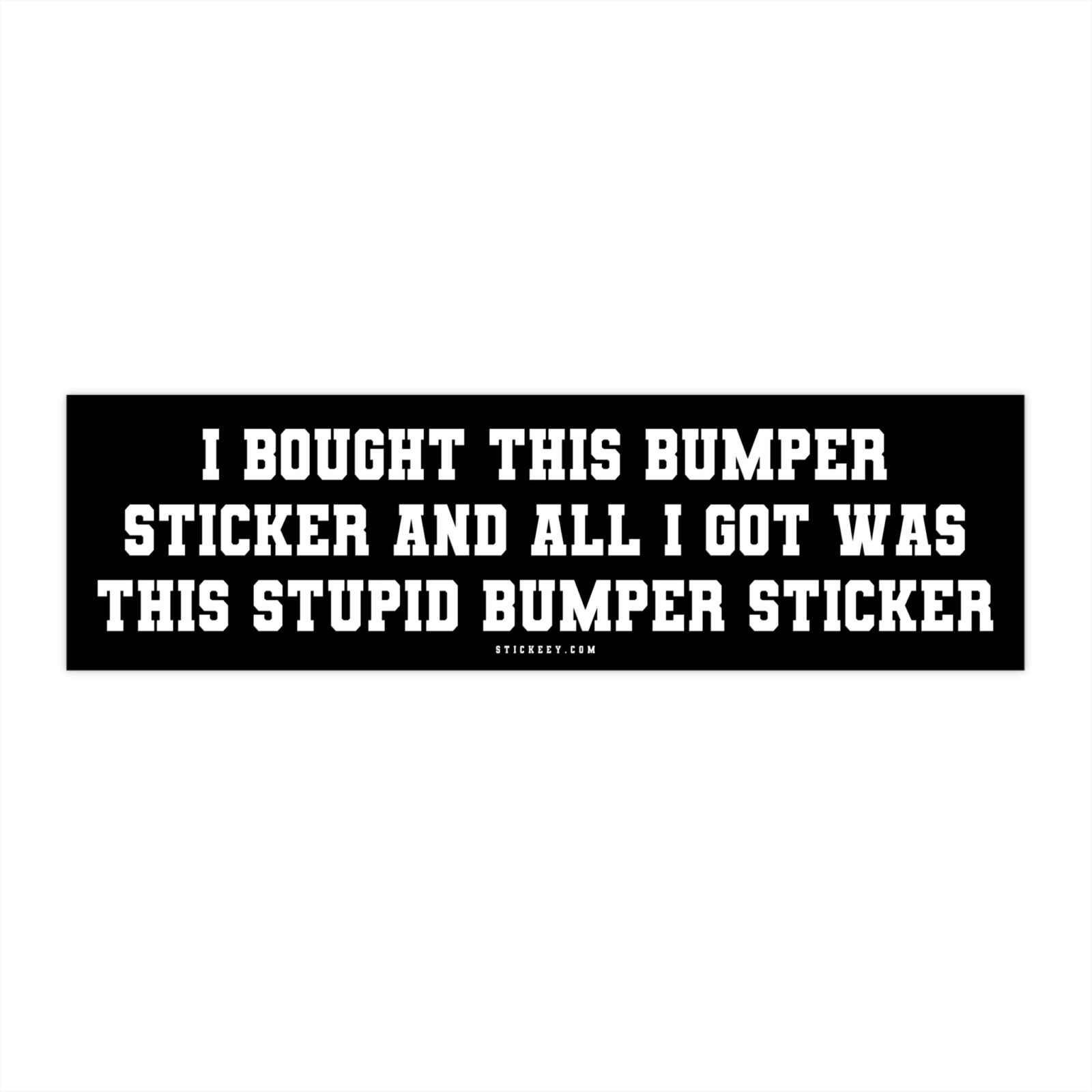 I Bought This Bumper Sticker And All I Got Was This Stupid Bumper Sticker