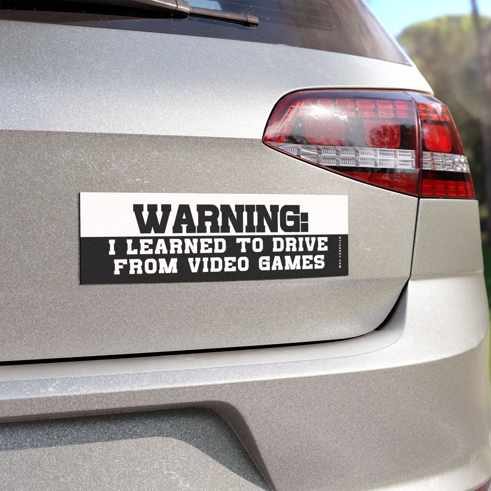 Warning I Learned To Drive From Video Games Magnet Sticker