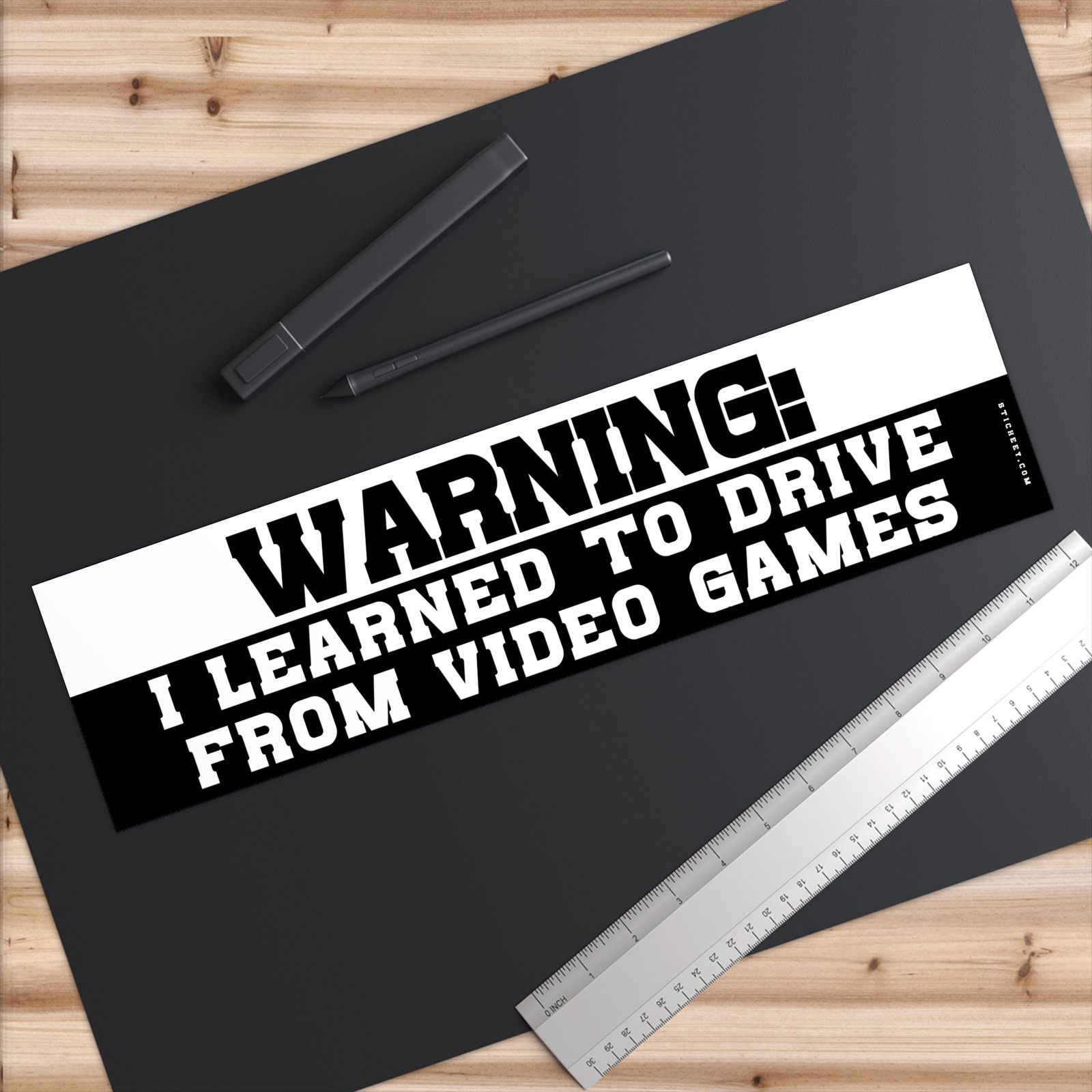Warning I Learned To Drive From Video Games Bumper Sticker