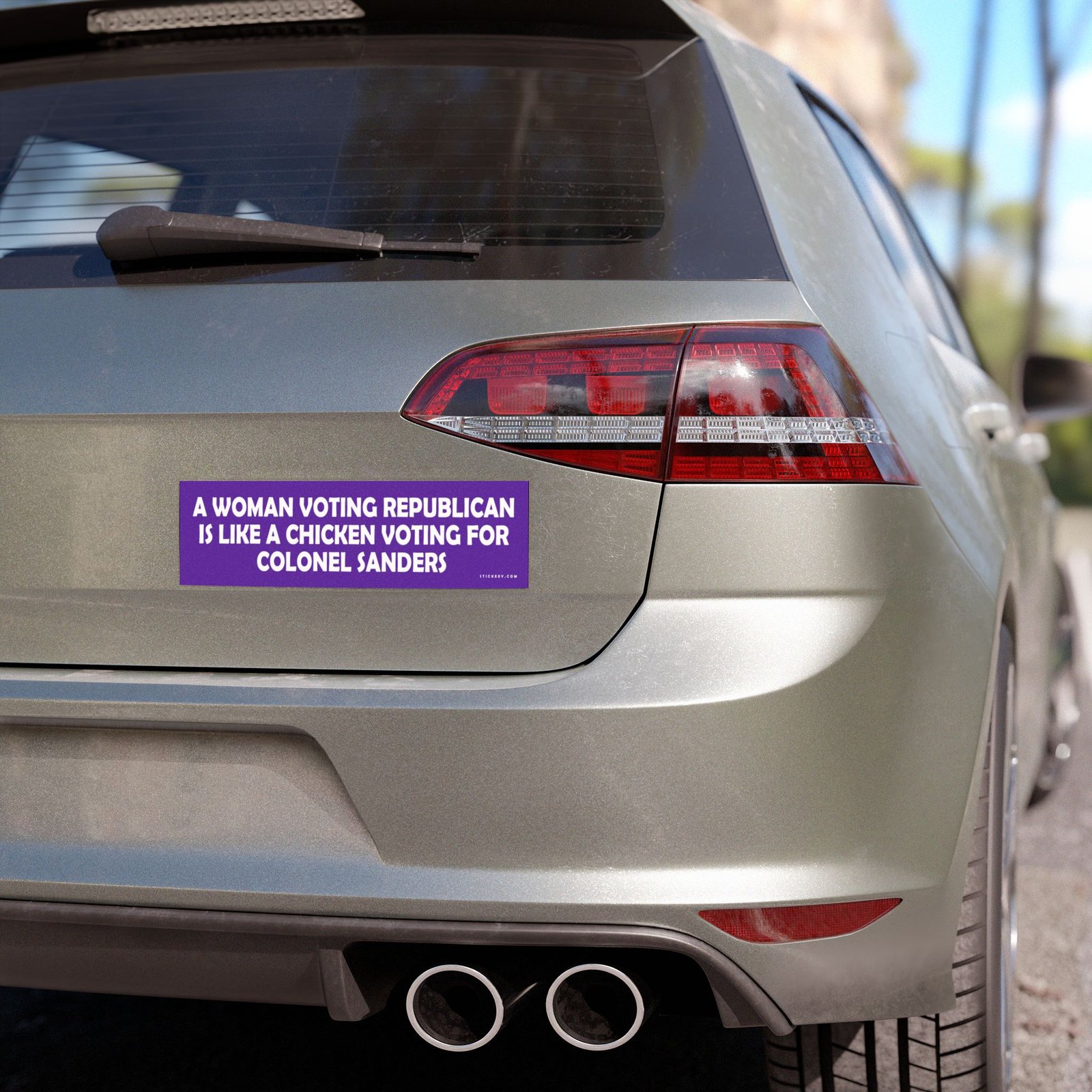 A Woman Voting Republican Is Like A Chicken Voting For Colonel Sanders Magnet Sticker