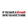 If You Have a Crush on Me You Have to Honk Bumper Sticker