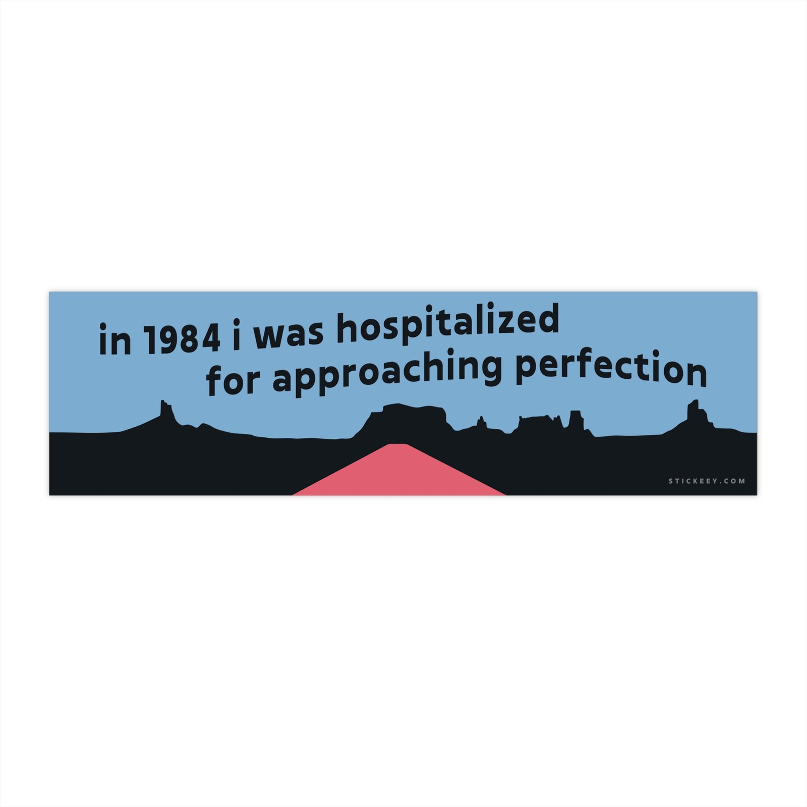 1984 Hospitalized for Approaching Perfection Bumper Sticker
