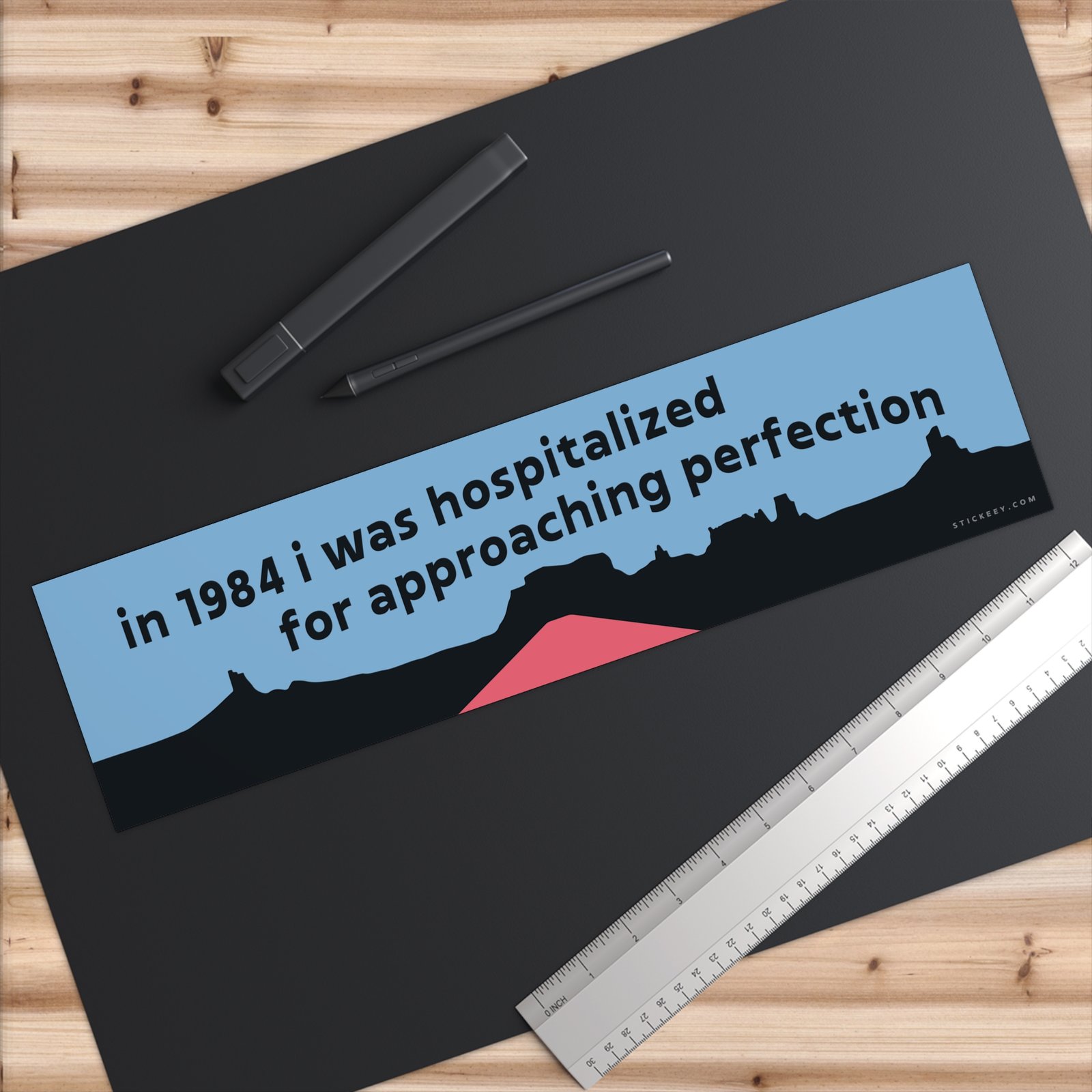 1984 Hospitalized for Approaching Perfection Bumper Sticker
