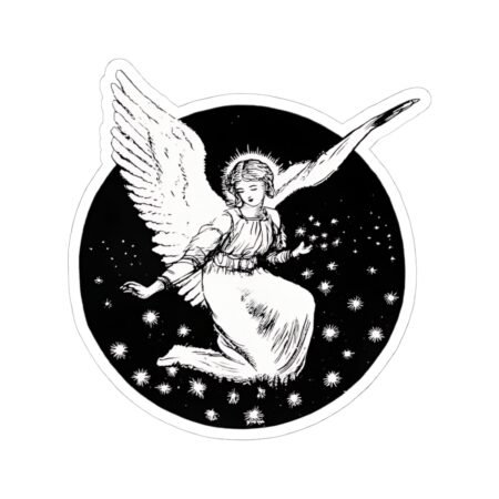 Vintage Victorian Angel Engraving Sticker