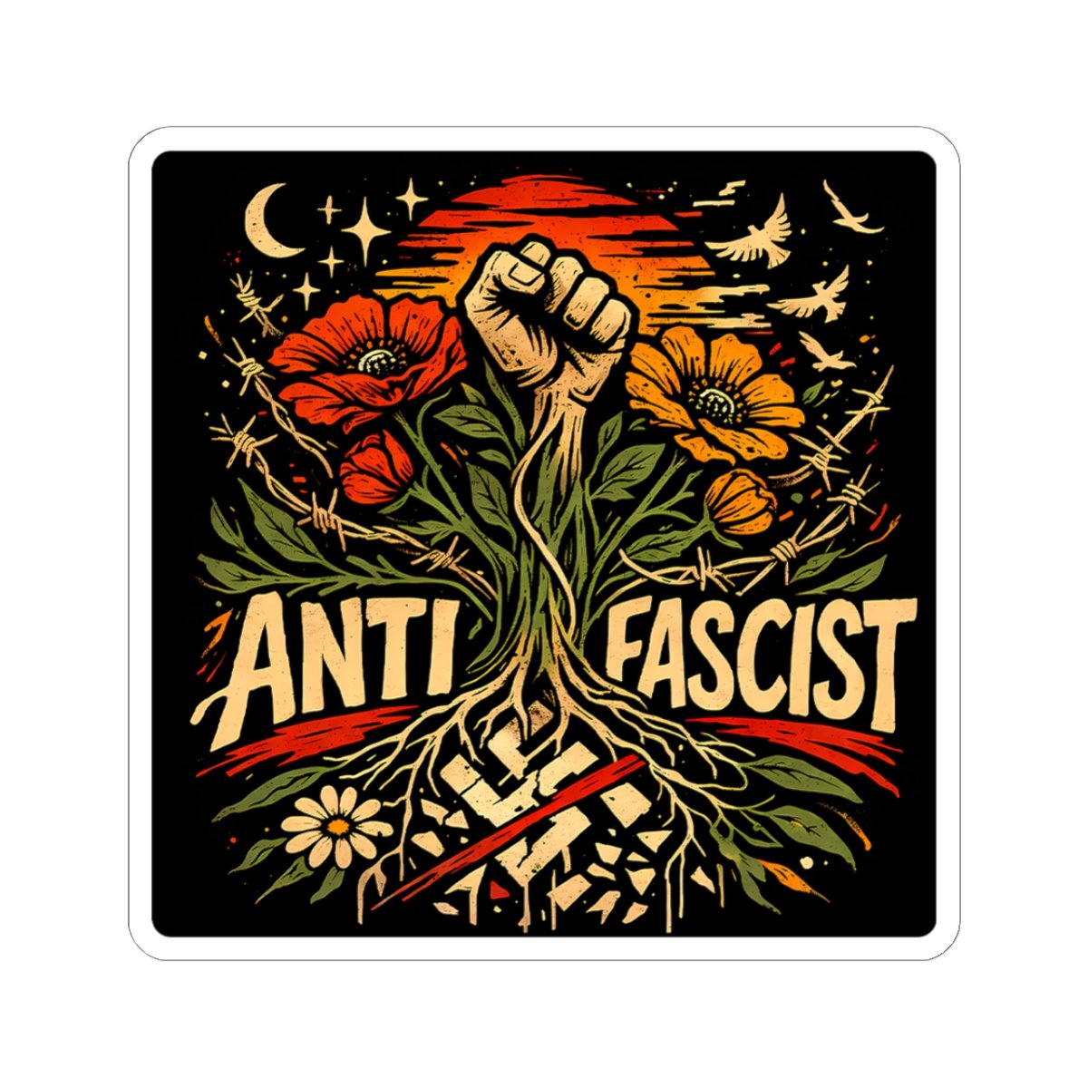 Anti Fascist Sticker