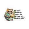 The Only Capitalist I Trust Is a Raccoon in a Hawaiian Shirt Sticker