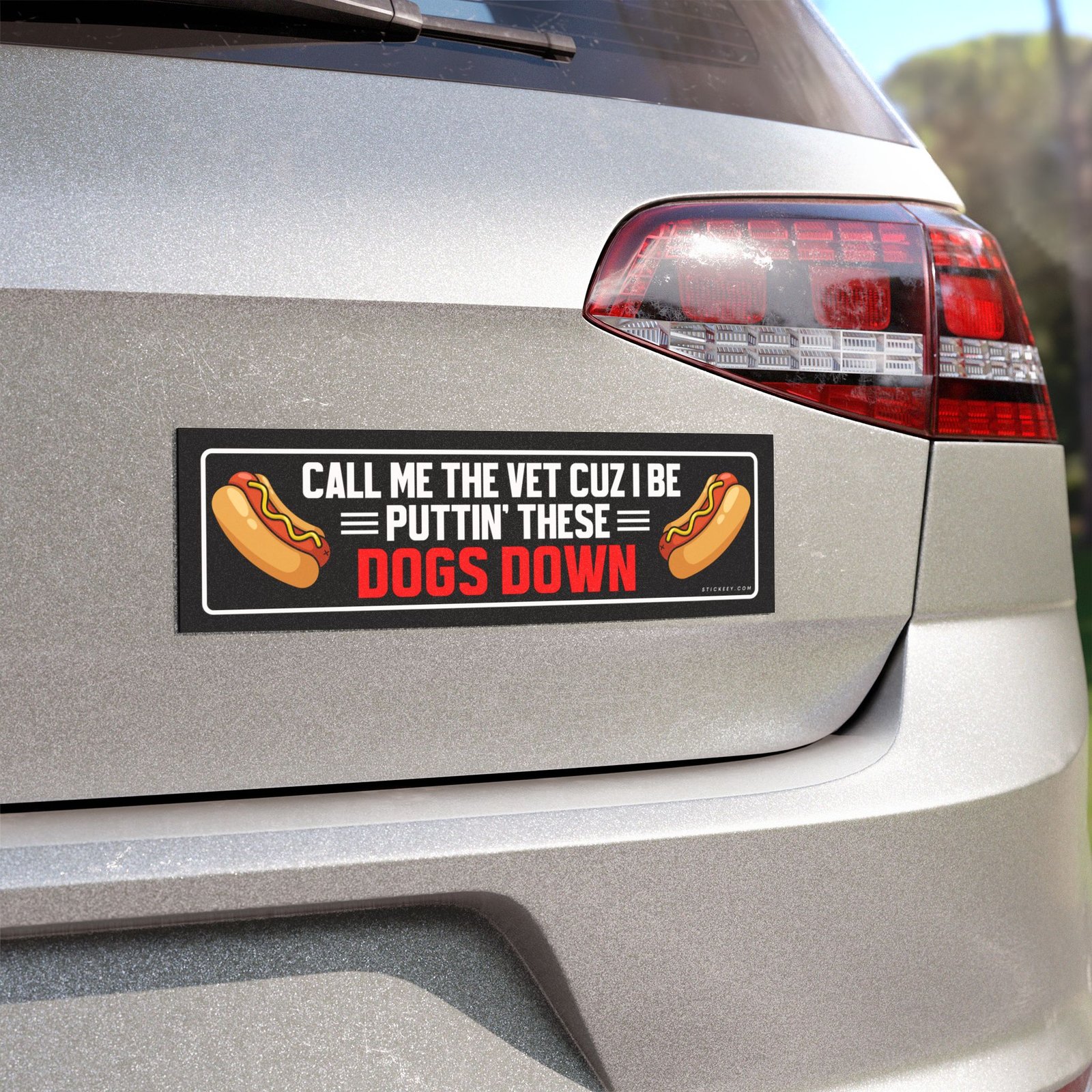 Call Me The Vet Cuz I Be Puttin' These Dogs Down Magnet Sticker