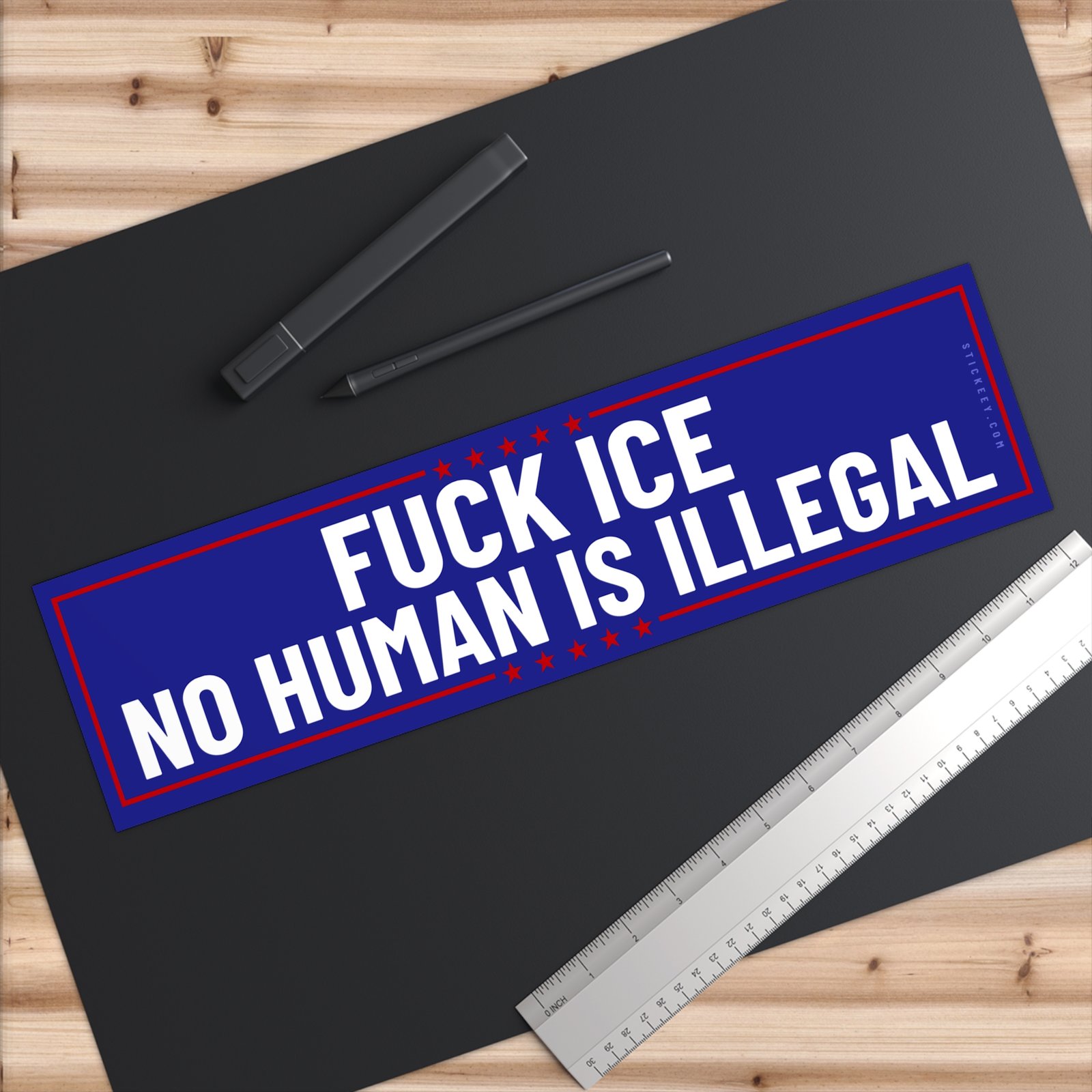 Fuck ICE No Human Is Illegal Bumper Sticker