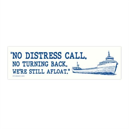 boat bumper sticker no signal no help open water quote on marine background