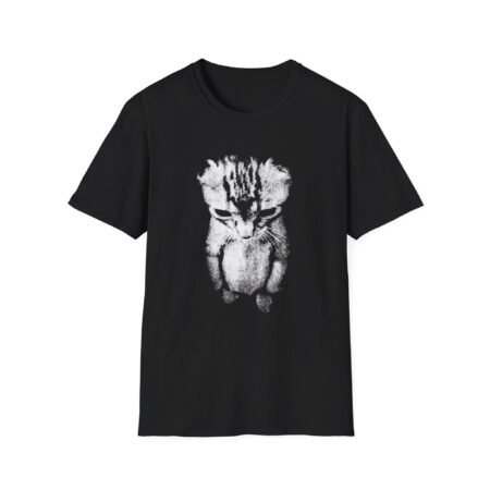 Sad kitten meme standing cat graphic printed on funny meme t-shirt