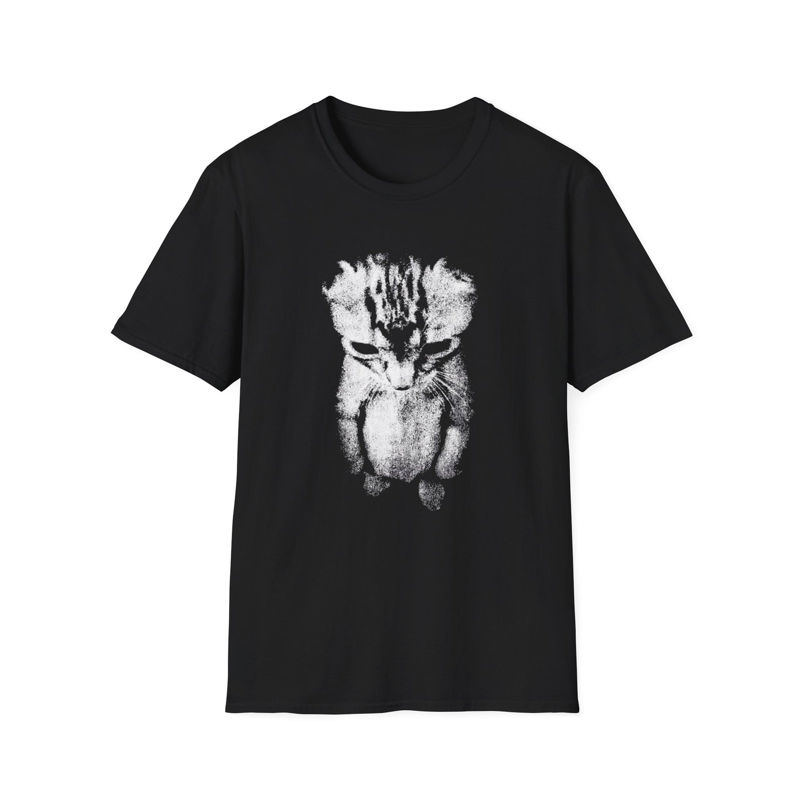 Sad kitten meme standing cat graphic printed on funny meme t-shirt