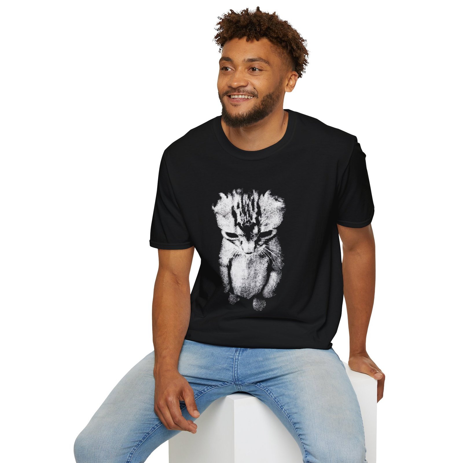 Sad Kitten Meme Standing Cat T-Shirt - Image 3
