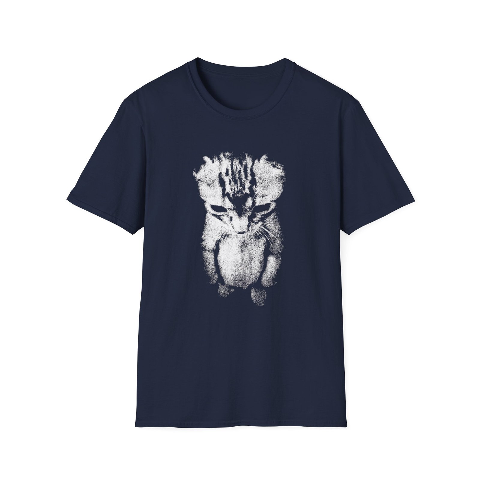 Sad kitten meme standing cat graphic printed on funny meme heather black t-shirt