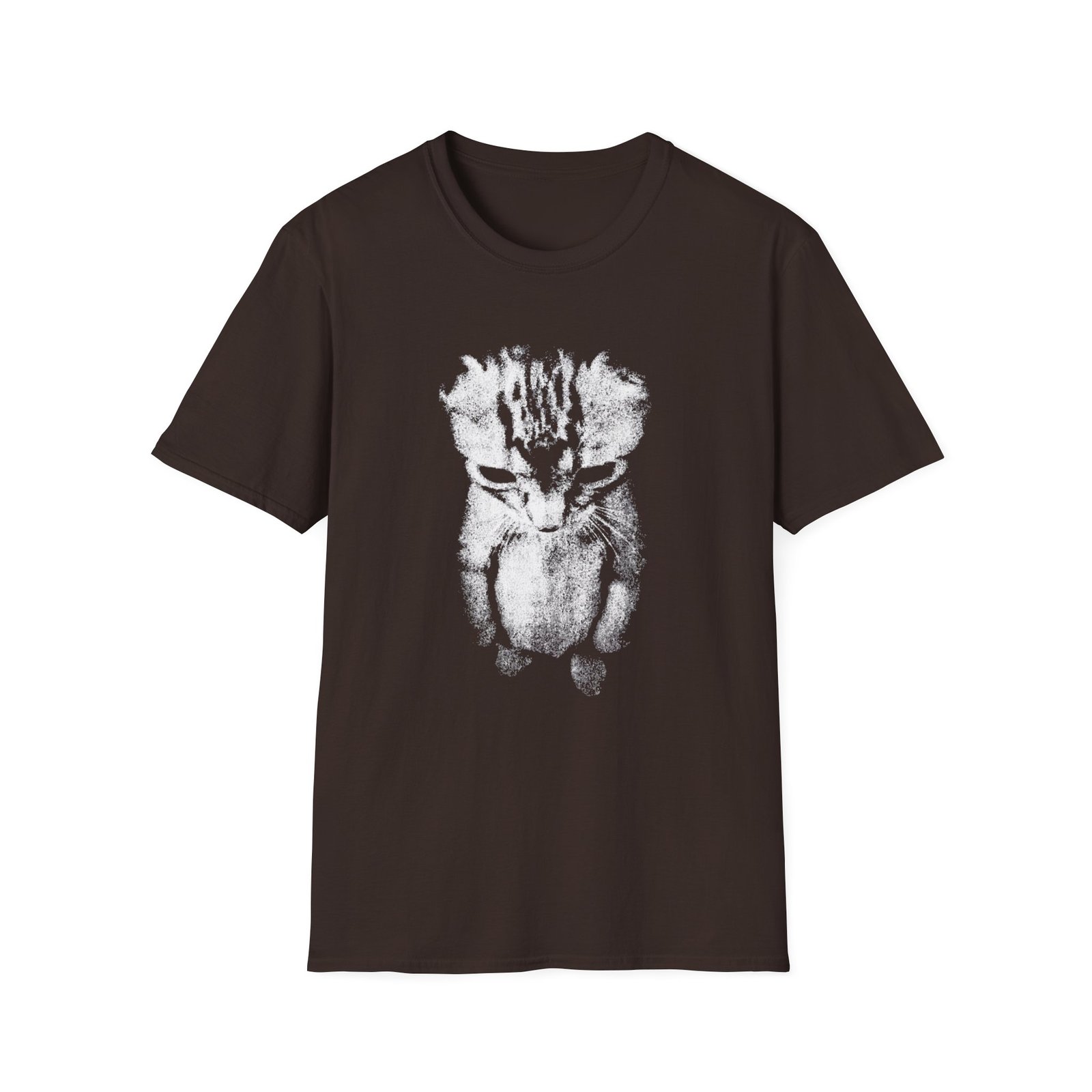 Sad kitten meme standing cat graphic printed on funny meme maron t-shirt