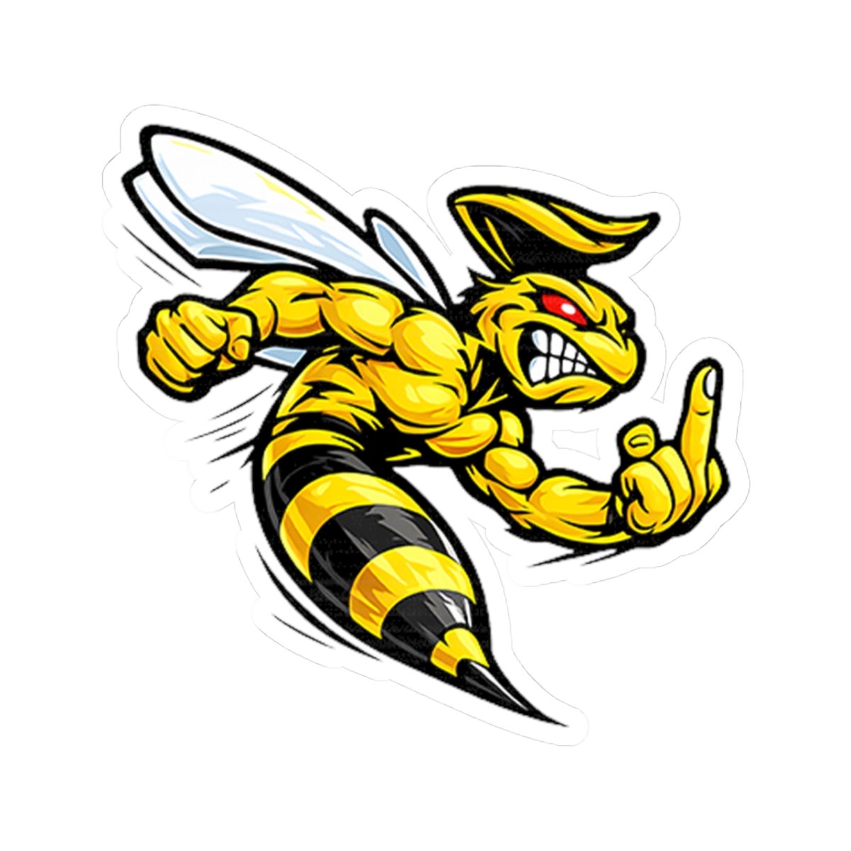 Angry Bee Middle Finger Sticker